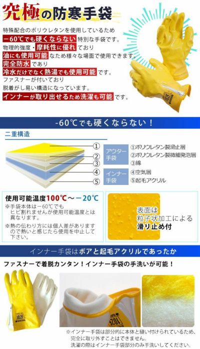 ダイローブ 防寒防水手袋 102F防寒用手袋 / 102F インナーが出せる