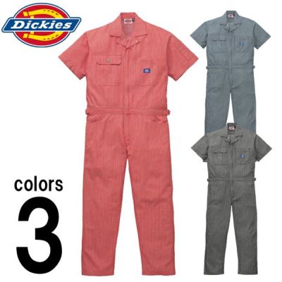 Dickies ディッキーズ 作業着 春夏作業服 ヒッコリー半袖つなぎ服 811