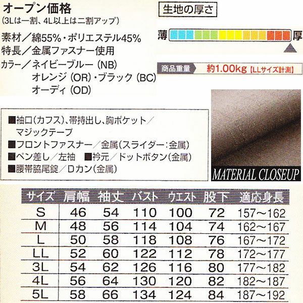 Dickies ディッキーズ 作業着 通年作業服 年間物つなぎ服 1101
