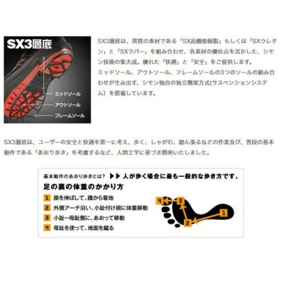 シモン 安全靴 SX3層底　Hybrid Sole SS11