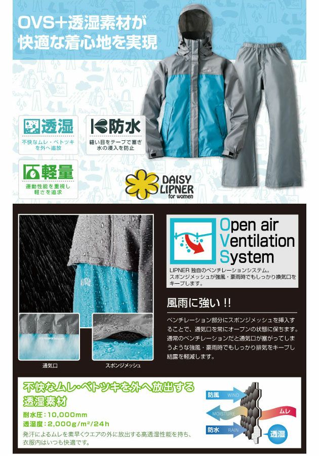 LOGOS（ロゴス） レインウエア OVS透湿レインスーツ　シンディ 33237