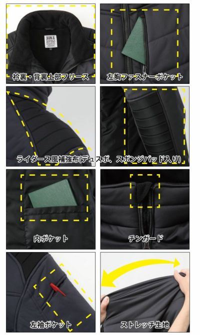 サンエス 作業着 秋冬作業服 ストレッチ防寒ブルゾン BO31600