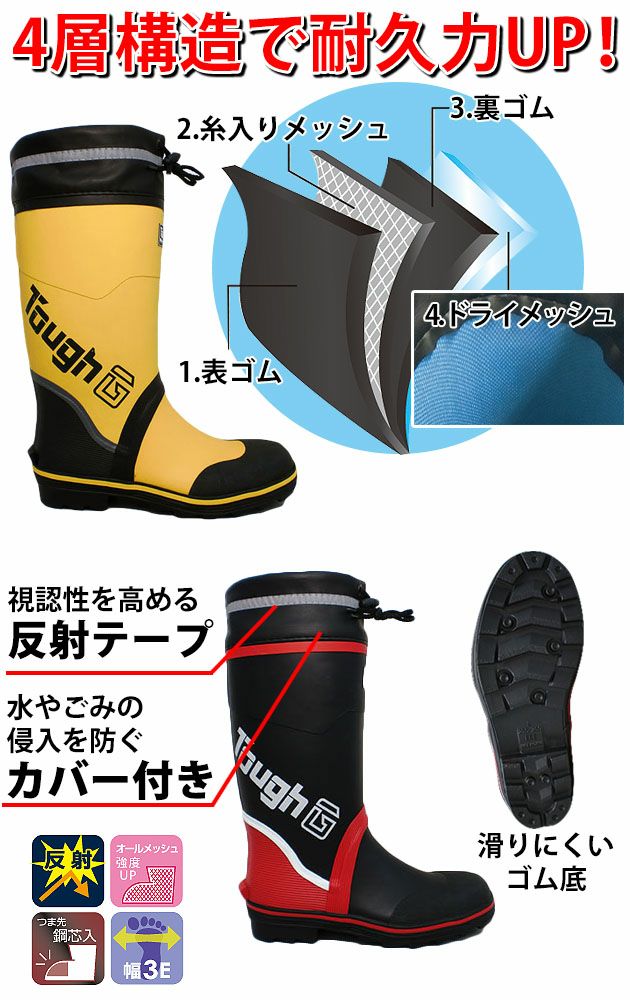 喜多 安全長靴 セーフティブーツ KR-7270 |｜ワークストリート