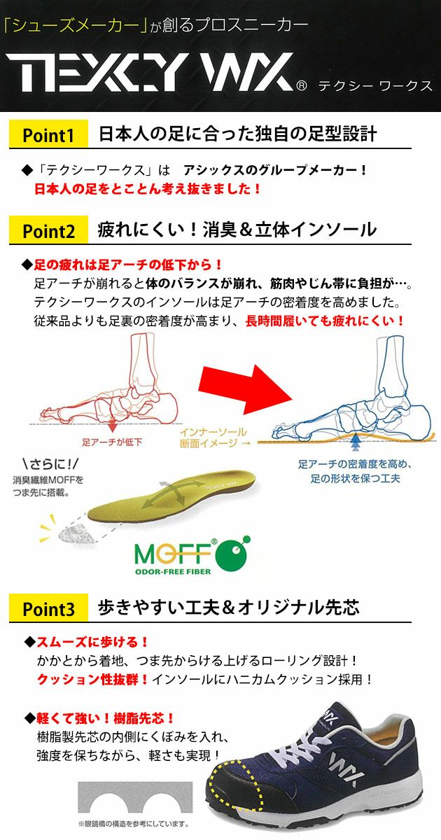 アシックス商事 安全靴 テクシーワークス WX-0001 |｜ワーク