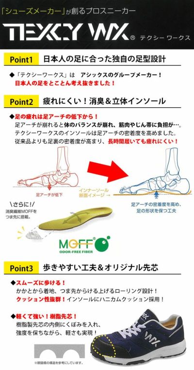 アシックス商事 安全靴 テクシーワークス WX-0001