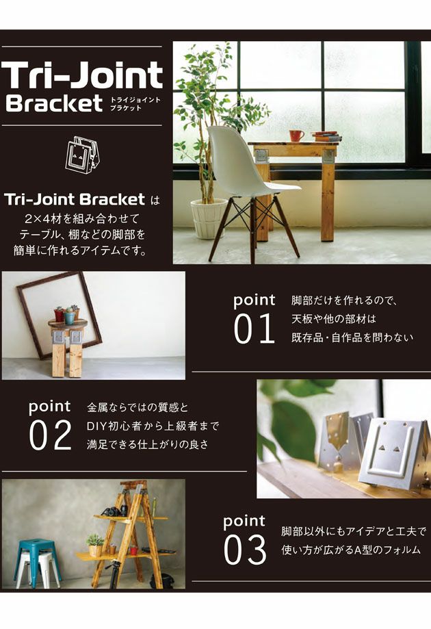 WAKAI 建築・DIY トライジョイントブラケット1セット2個入り TJB24MB