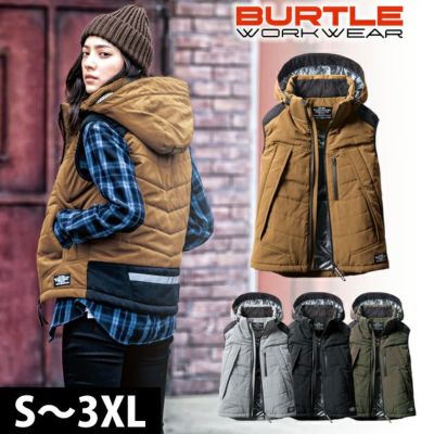 S～XL BURTLE バートル 作業着 電熱ウェア 電熱ベスト 防寒ベスト（大型フード付き）（ユニセックス） 5274