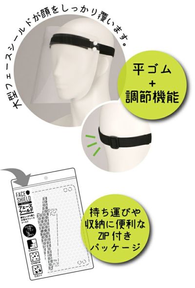 カジメイク 飛沫対策 フェイスシールド 6553