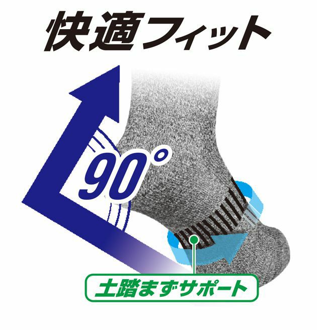 CO-COS コーコス グラディエーター 靴下 ニオイクリア 90°クルー先丸2足組 G-8420