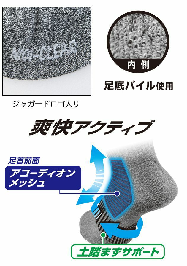 CO-COS コーコス グラディエーター 靴下 ニオイクリア スニーカー先丸2足組 G-9217