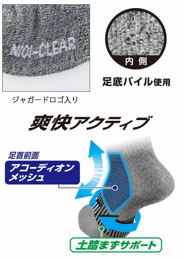 CO-COS コーコス グラディエーター 靴下 ニオイクリア スニーカー先丸2足組 G-9237