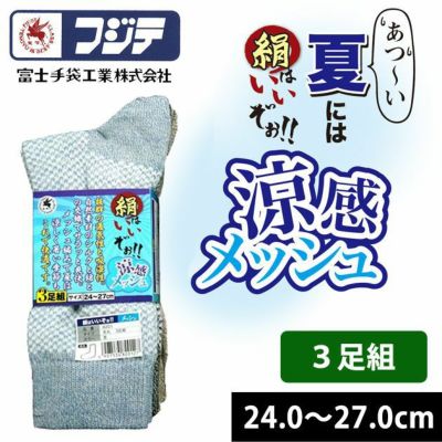 富士手袋工業 靴下 絹はいいぞぉ！メッシュ先丸3足組 8201