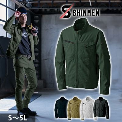 S～4L シンメン 作業着 秋冬作業服 THEVALUEバウンディングストレッチジャケット 02100