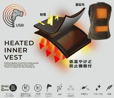 中国産業 作業着 電熱ベスト 電熱レディースボアフリースベスト 500002