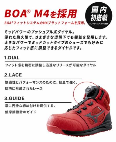 ミズノ 安全靴 プロテクティブスニーカー　オールマイティLSII73M BOA F1GA2203