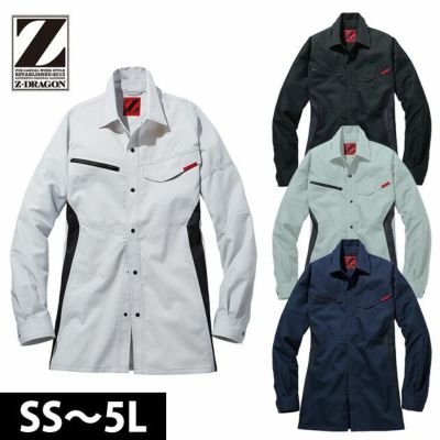 SS～EL 自重堂 作業着 春夏作業服 Z-DRAGON 製品制電ストレッチ長袖シャツ 76504