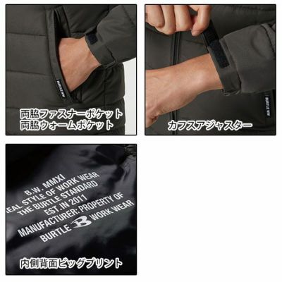 3XL|BURTLE|バートル 作業着|秋冬作業服|防寒フーディジャケット（ユニセックス） 5030