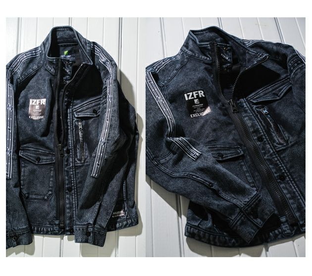 アイズフロンティア 通年作業服 作業着 ストレッチ3Dデニムワークジャケット 7010 22AW