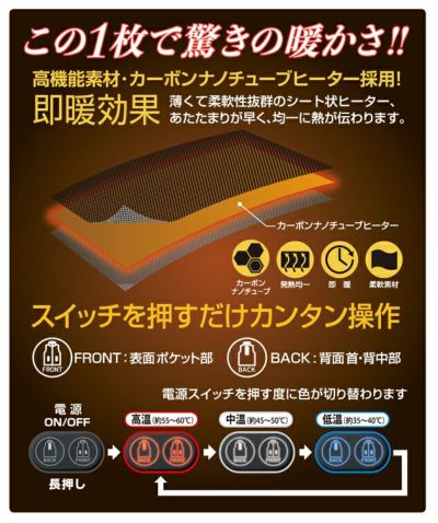 ATACK BASE アタックベース 電熱ベスト 作業着 Wスイッチヒートベスト HYPER バッテリーセット 60000