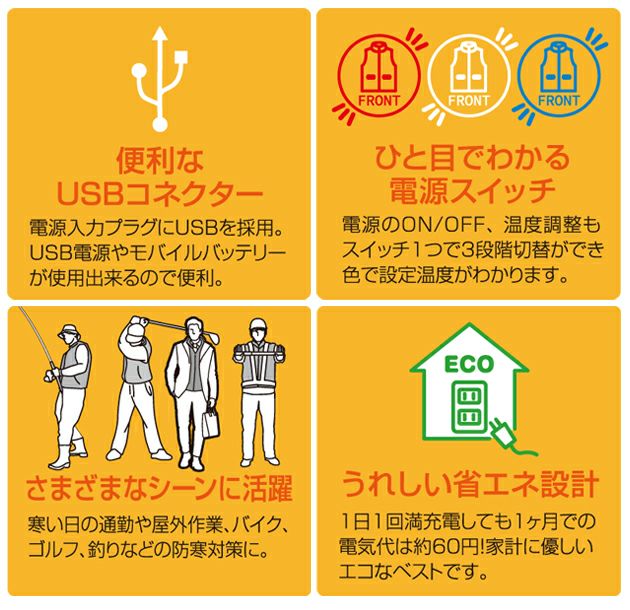 ATACK BASE アタックベース 電熱ベスト 作業着 Wスイッチヒートベスト バッテリーセット 50000