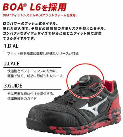 ミズノ 安全靴 オールマイティ LSII52L BOA F1GA220292　2023年数量限定モデル