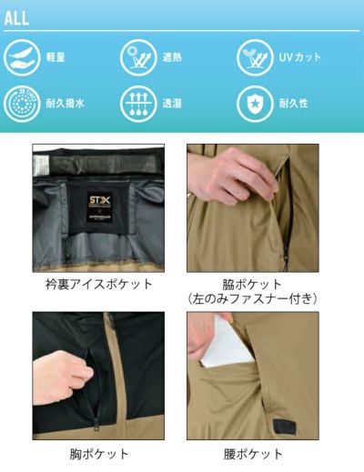 5L シンメン 空調作業服 作業着 AIR ARMOUR エアショートジャケット 05371