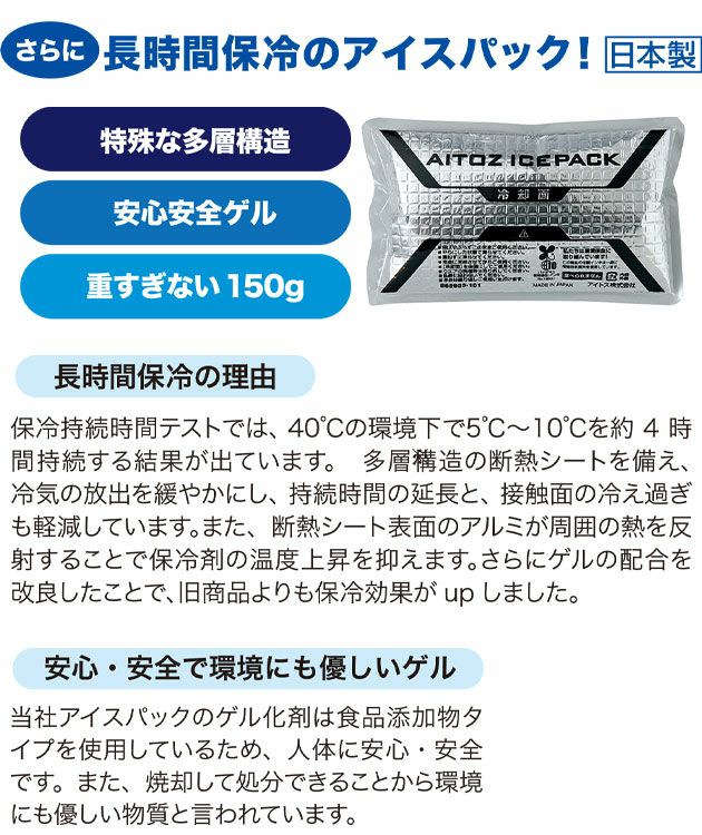 AITOZ アイトス 保冷剤 作業着 アイスベスト アイスパック4個付き AZ-865948