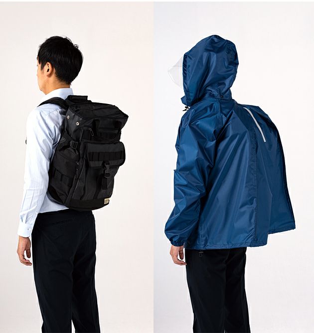 S～5L クロダルマ レインウェア バックインレインコート 47417