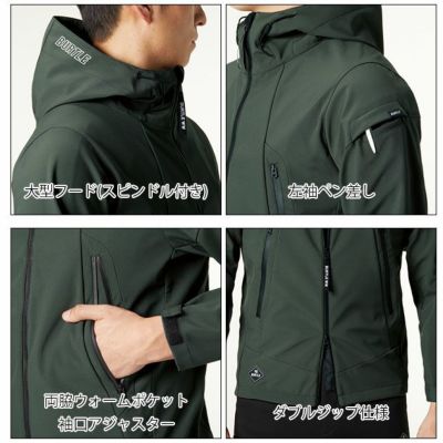 S～XXL BURTLE バートル 防寒作業服 防寒着 フーデッドジャケット2023年仕様(ユニセックス) 3190