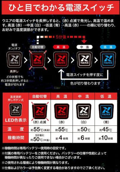 アイトス 電熱ベスト 作業着 タルテックス Vネックヒーターベスト(55℃タイプ) AZ-8311