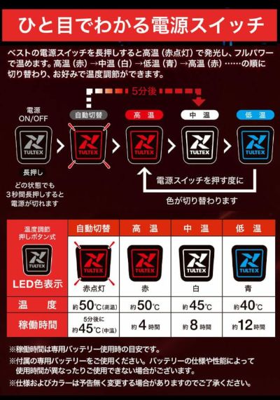 アイトス 電熱ベスト 作業着 タルテックス Vネックヒーターベスト(50℃タイプ) AZ-8309