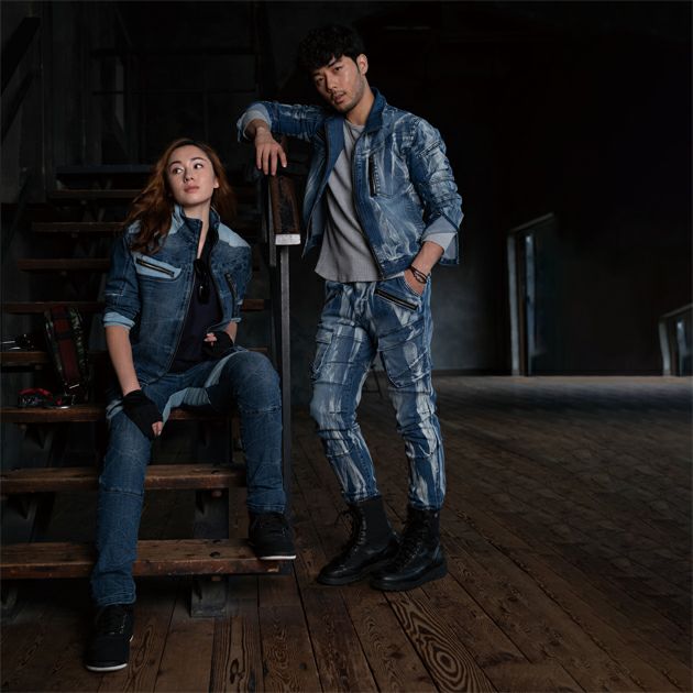 M～4L クロダルマ 秋冬作業服 作業着 ストレッチデニム長袖ジャンバー DG426