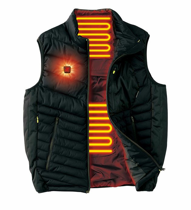 S～LL A-Walker 電熱ベスト 作業着 タルテックス 衿付ヒーターベスト AZ-8312