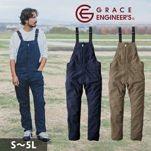 S～3L GRACE ENGINEER`S グレイスエンジニアーズ つなぎ服 作業着 グリッドエアーサロペット GE-674