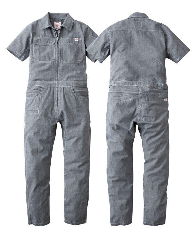 5～15 GRACE ENGINEER`S グレイスエンジニアーズ つなぎ服 レディースつなぎ 作業着 綿麻ストライプフェミニンツナギ GE-589