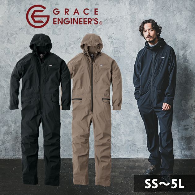 SS～3L GRACE ENGINEER`S グレイスエンジニアーズ つなぎ服 作業着 ウォーターシェルツナギ GE-760