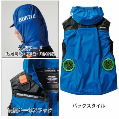 S～XXL BURTLE バートル 空調作業服 作業着 ACフーディベスト 2024年新作(ユニセックス) AC1194