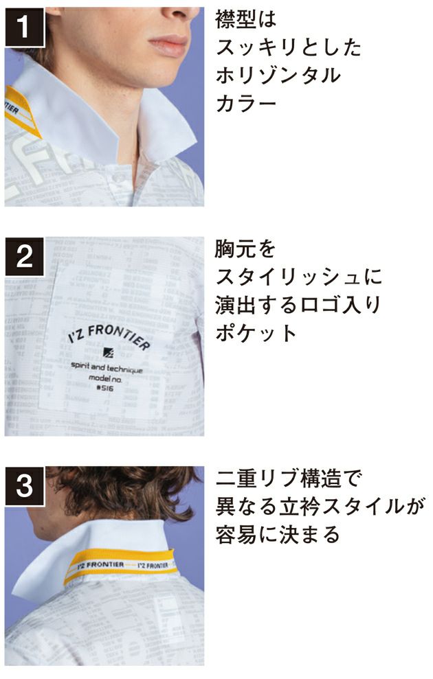 アイズフロンティア 春夏作業服 作業着 パウダーエアーストレッチ半袖ポロシャツ 516