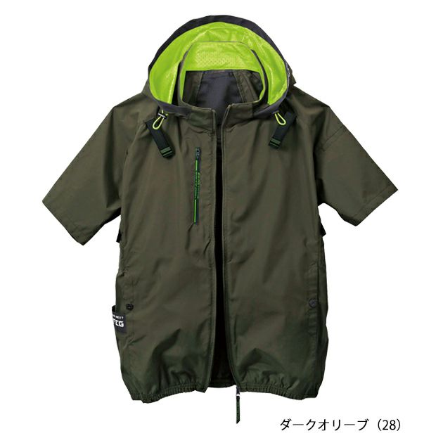 7L シンメン 空調作業服 作業着 アイエスエアダクトフードリペルショートジャケット 05431