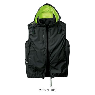 5L シンメン 空調作業服 作業着 アイエスエアダクトフードリペルベスト 05432