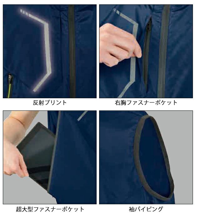 S～4L シンメン 空調作業服 作業着 S-AIR CASUAL オールインパッケージ SA-201