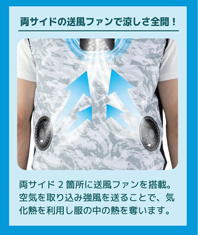 5L ビッグボーン 空調作業服 作業着 冷蔵服3モバイルバッテリーフルセット TH603SET