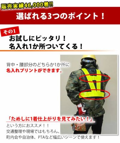 【お試し名入れベスト】富士手袋工業 安全ベスト ショート丈安全ベスト名入れお試しセット 3275