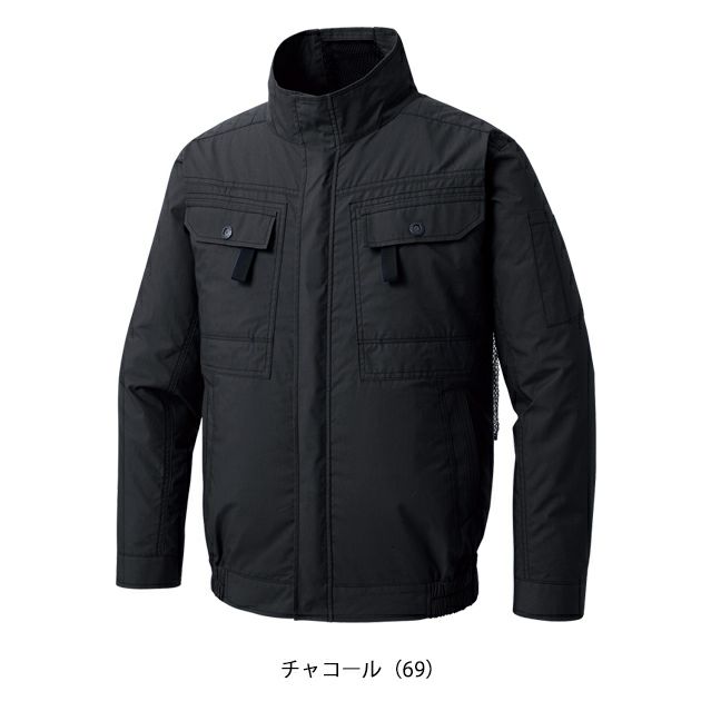 サンエス 空調作業服 作業着 空調風神服 フルハーネス用長袖ブルゾン KF92400G