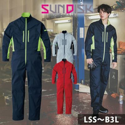 LSS～3L SUNDISC サンディスク 日の丸繊維 つなぎ服 作業着 ウルトラツイルツナギ SD-4200