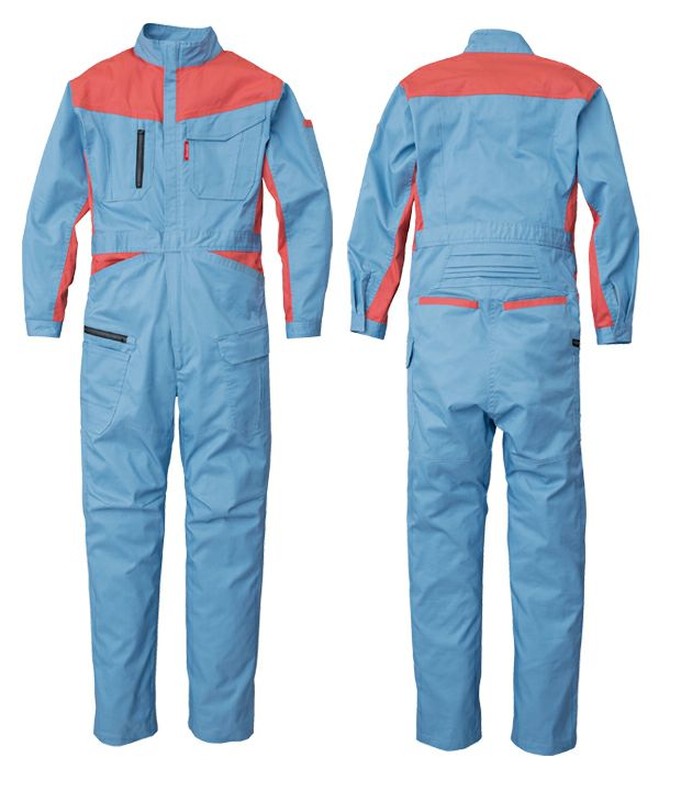 LSS～3L SUNDISC サンディスク 日の丸繊維 つなぎ服 作業着 ストレッチバイカラーツナギ SD-4300