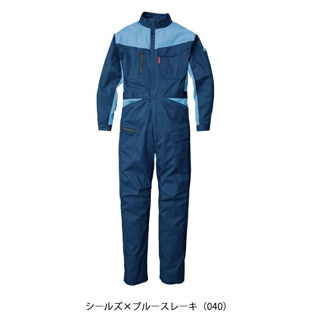 LSS～3L SUNDISC サンディスク 日の丸繊維 つなぎ服 作業着 ストレッチバイカラーツナギ SD-4300