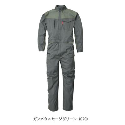 LSS～3L SUNDISC サンディスク 日の丸繊維 つなぎ服 作業着 ストレッチバイカラーツナギ SD-4300