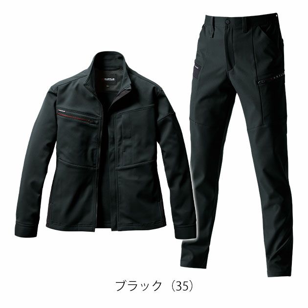 S～3L BURTLE バートル 秋冬作業服 作業着 ジャケット・カーゴパンツ上下セット（ブラック） 9711・9712