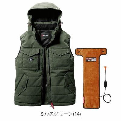 BURTLE バートル 電熱ベスト 作業着 サーモクラフト防寒ベスト 電熱パッドセット 5054・TC500